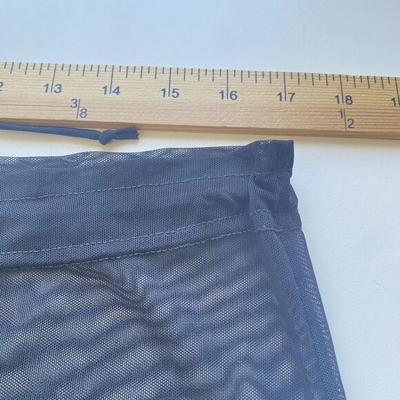 La Palapa Sheer Pants Size Large Black VINTAGE Drawstring Coverup Beach Party - Picture 4 of 8